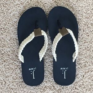 J CREW CROTCHET FLIP FLOPS